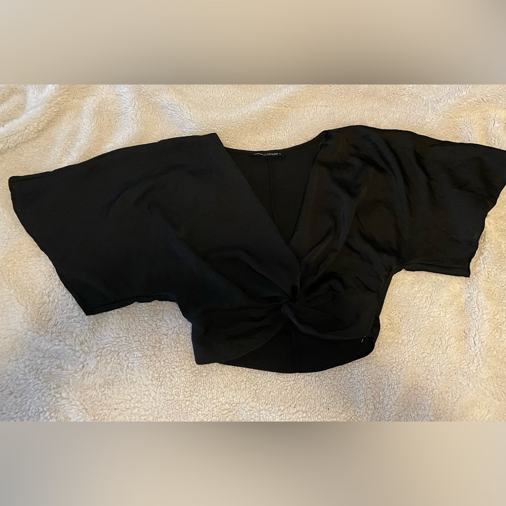 Black satin top